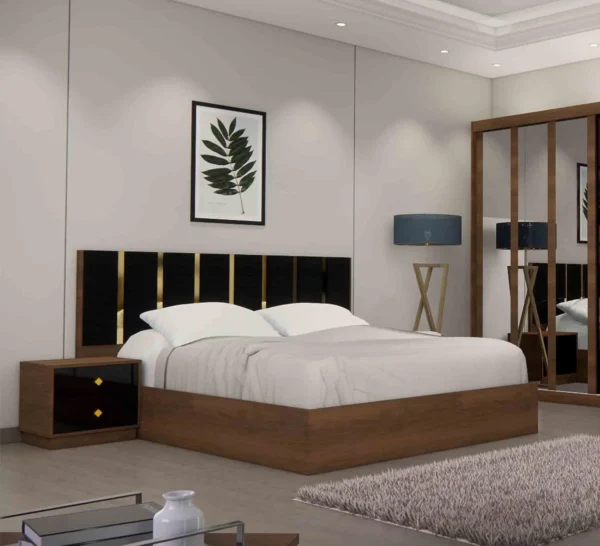 Golden Harmony Wooden Bedroom