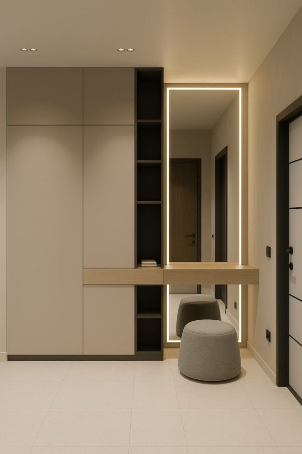 Wall-Mounted Wardrobe & Dresser Combo